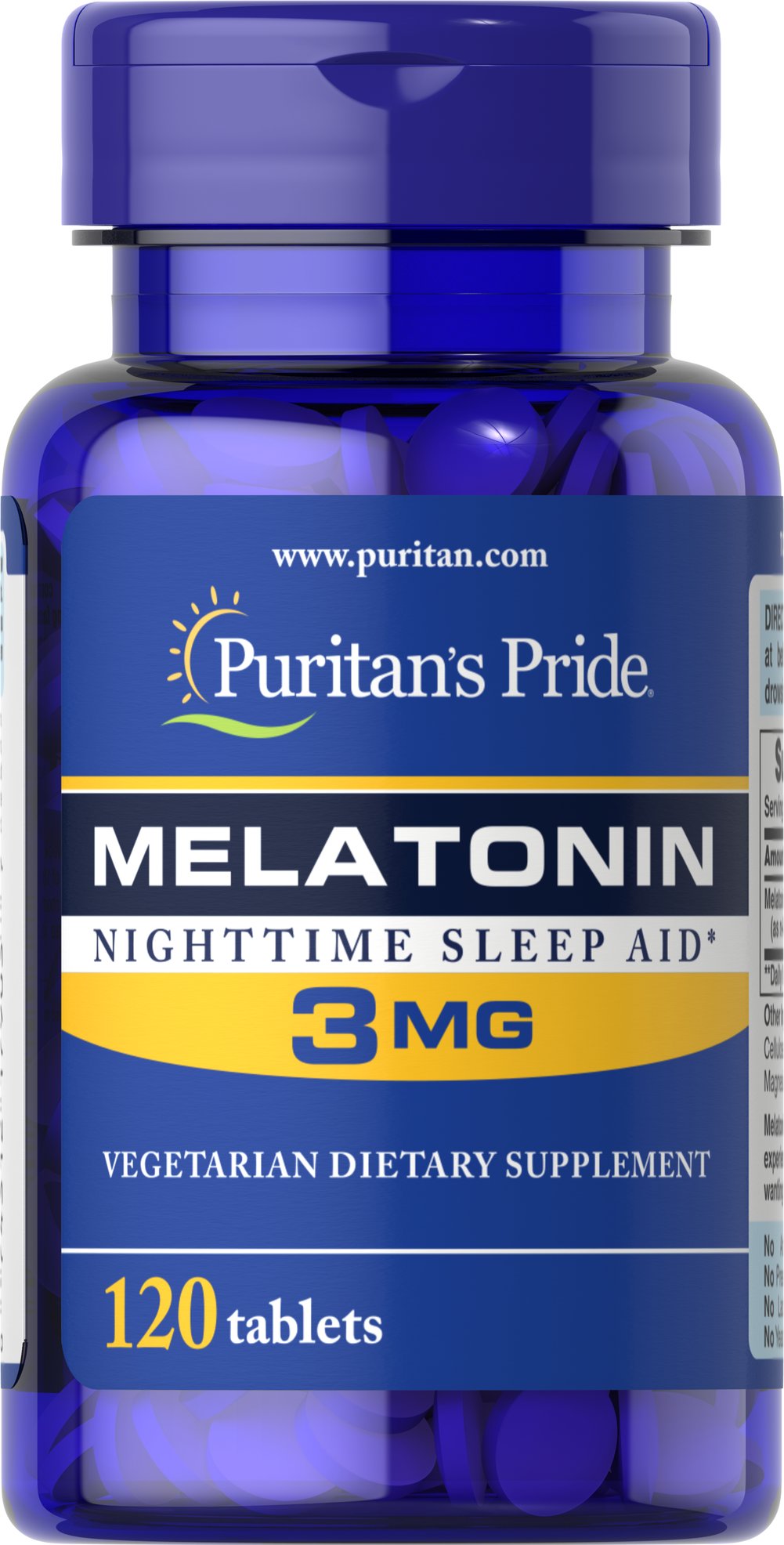 Puritan's Pride Night Sleep Melatonin 3 mg 120 Capsules