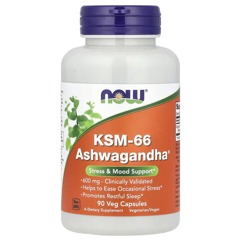 NOW Foods KSM66 Ashwagandha 600 mg 90 Veggie Caps