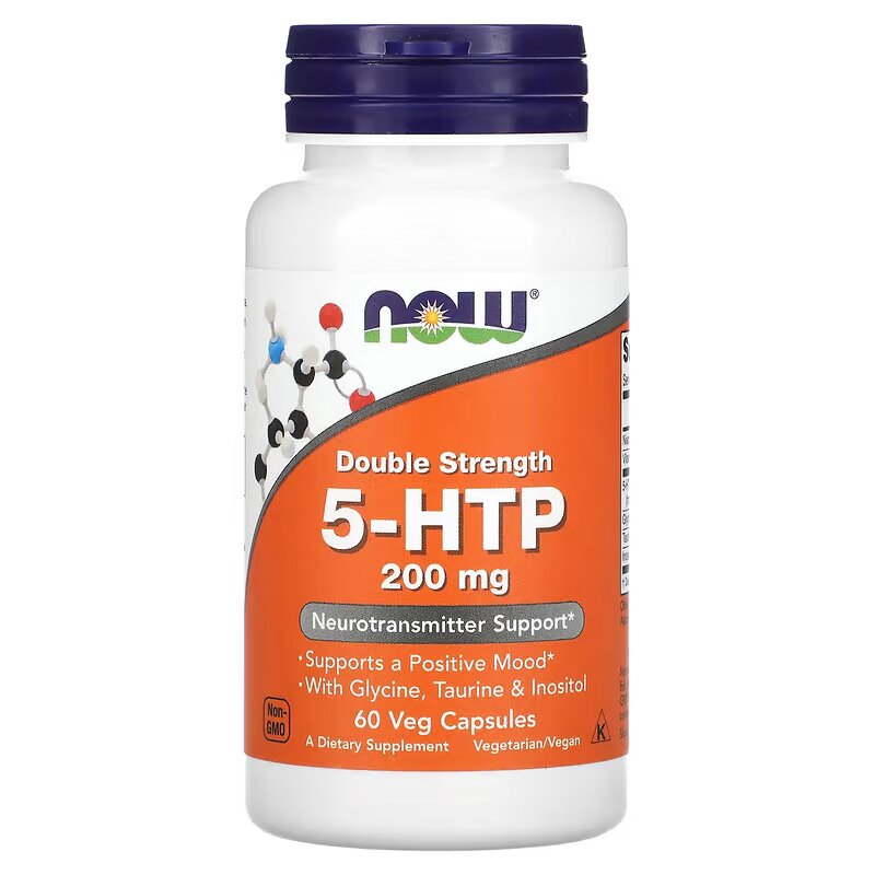 NOW Foods, 5-HTP, Inositol , Glycine , Taurine , Niacin hydroxytryptophan 200 mg, 60 Veg Capsules