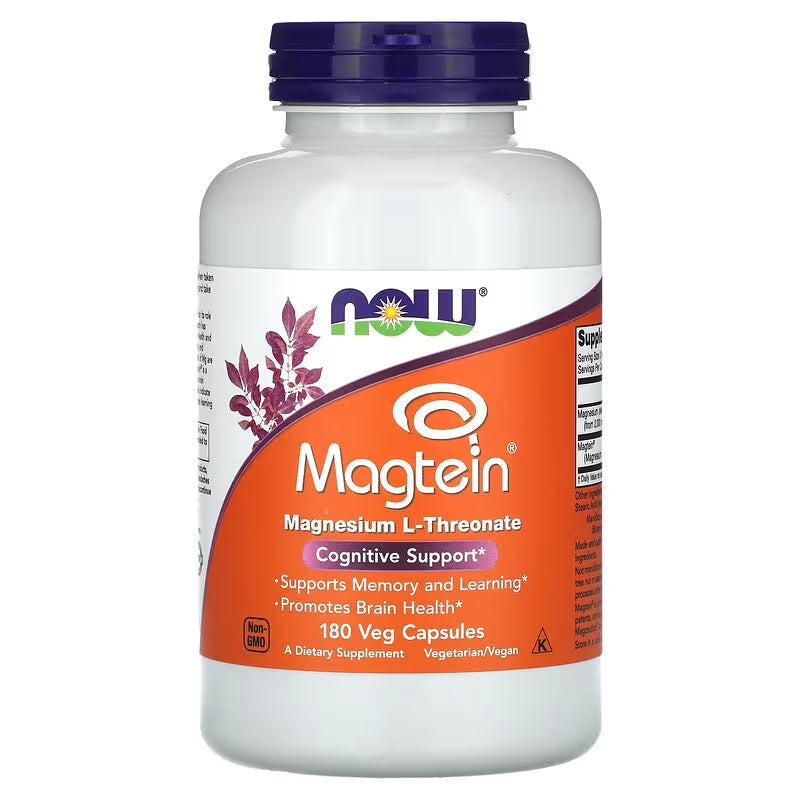 NOW Foods, Magtein®, Magnesium(Magnezyum) L-Threonate, 2,000 mg, 180 Veg Caps