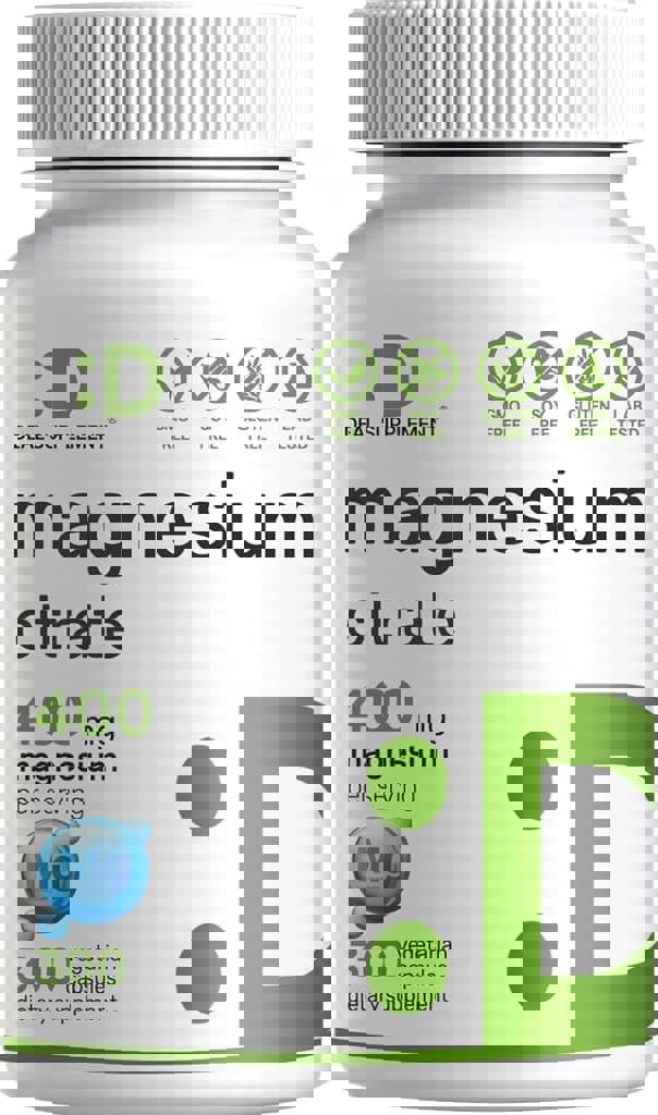 Deal Supplement Magnesium(Magnezyum) Citrate 400mg Per Serving, 300 Veggie Capsules