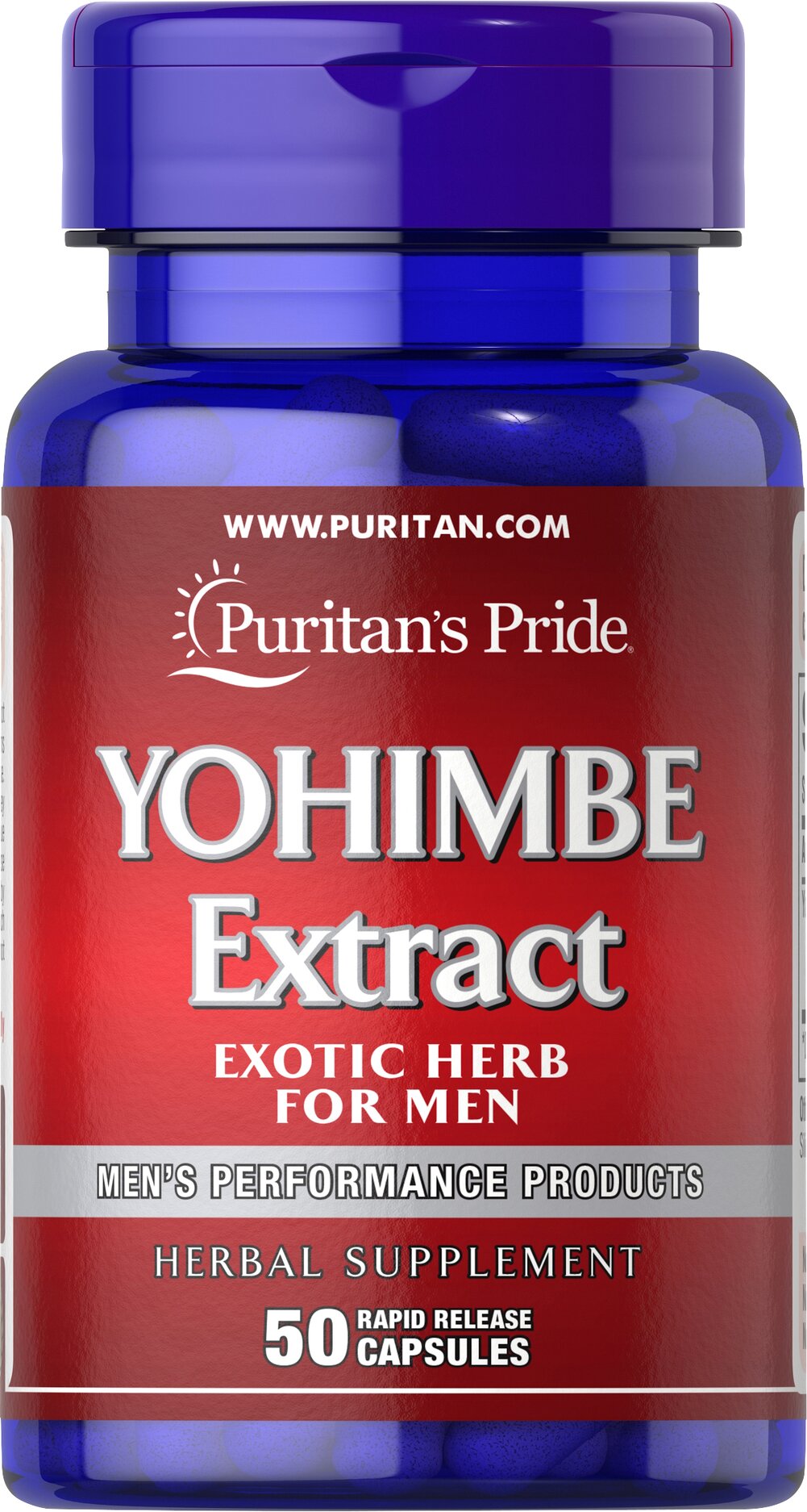 Puritans Pride Yohimbe Extract For Men Yohimbine 1000 mg 50 Caps