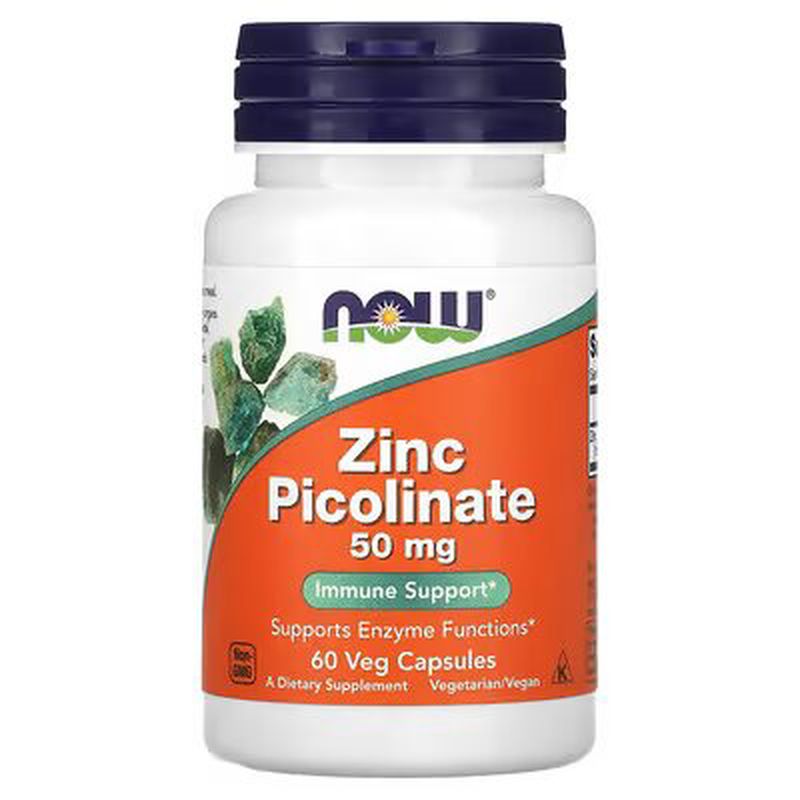 NOW Foods, Zinc Çinko Picolinate, 50 mg, 60 Veg Caps