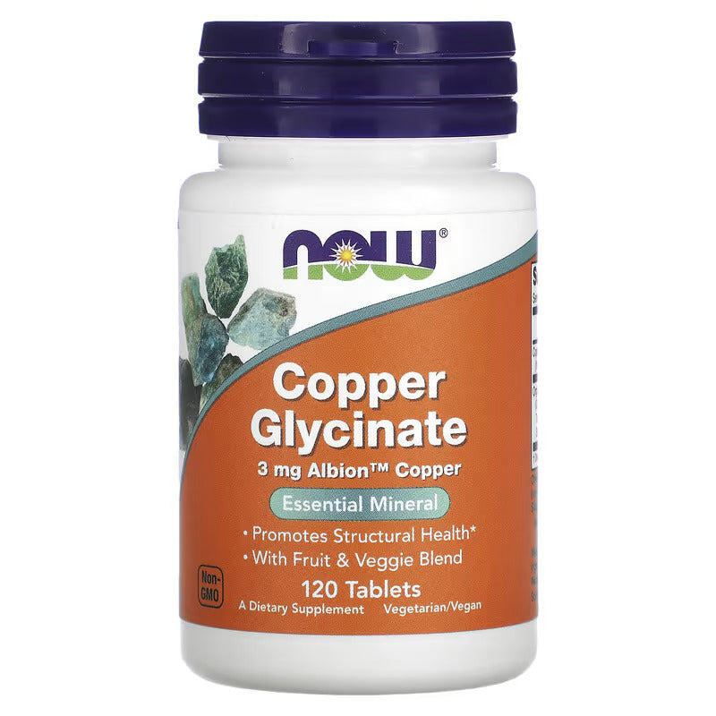 NOW Foods, Copper Glycinate, 3 mg, 120 Tablet