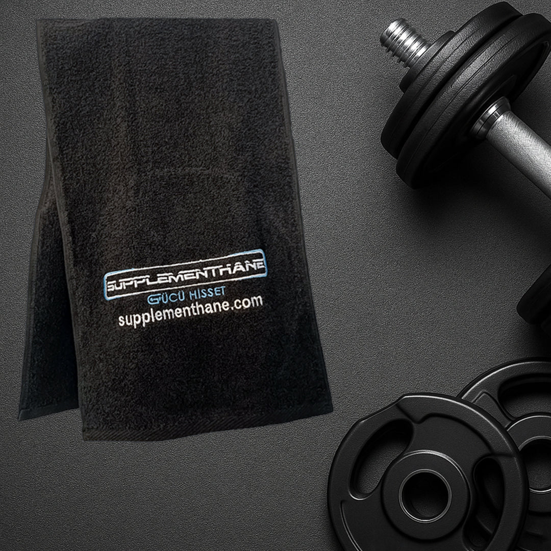 Supplementhane Fitnes Pamuklu Sporcu Havlusu Siyah