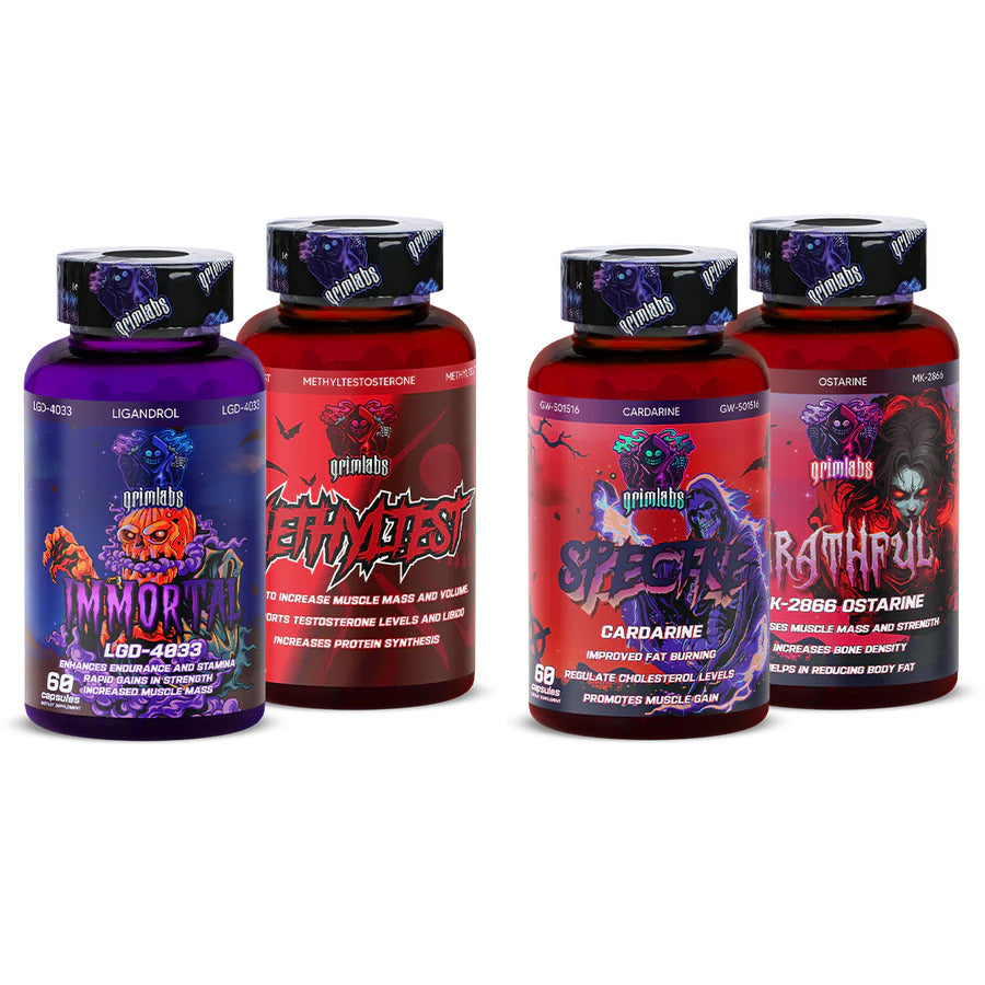 Grimlabs Andro & Strength Mastery Pack - Ligandrol LGD & Spectre Cardarine & Wrathful MK2866 & Methyltest Hediye