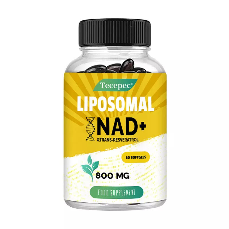 Tecepec Liposomal NAD+ Resveratrol 800mg - for Anti Aging, Nicotinamide Booster, Cell Regenerator