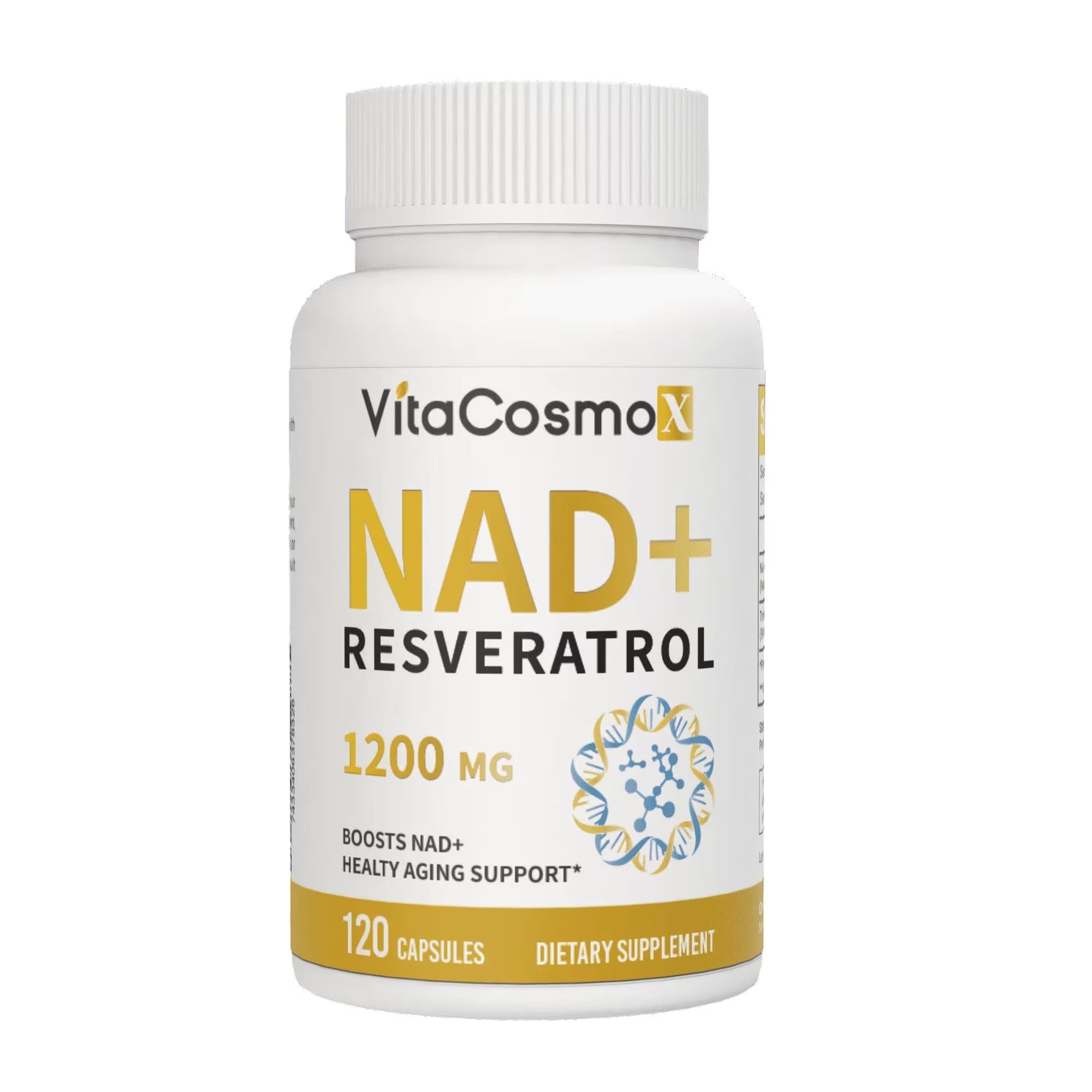 VitaCosmoX NAD + Resveratrol 1200mg - Liposomal NAD Health, Stamina & Healthy Aging 120 Caps