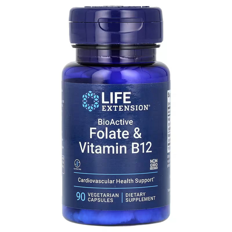 Life Extension BioActive Folate & Vitamin B12 90 Vegetarian Caps