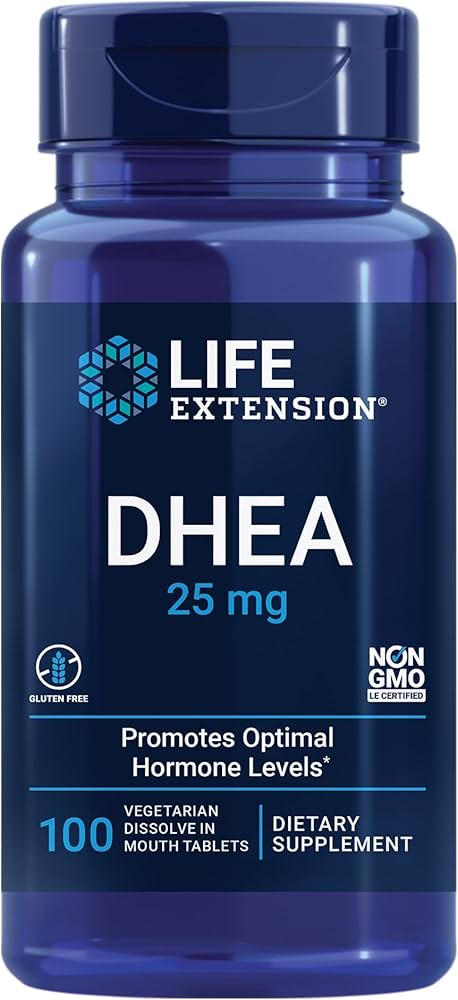 Life Extension, Dhea 25 mg 100 dissolve-in-mouth tablets (Vejetaryen Ağızda Çözünen Tablet)