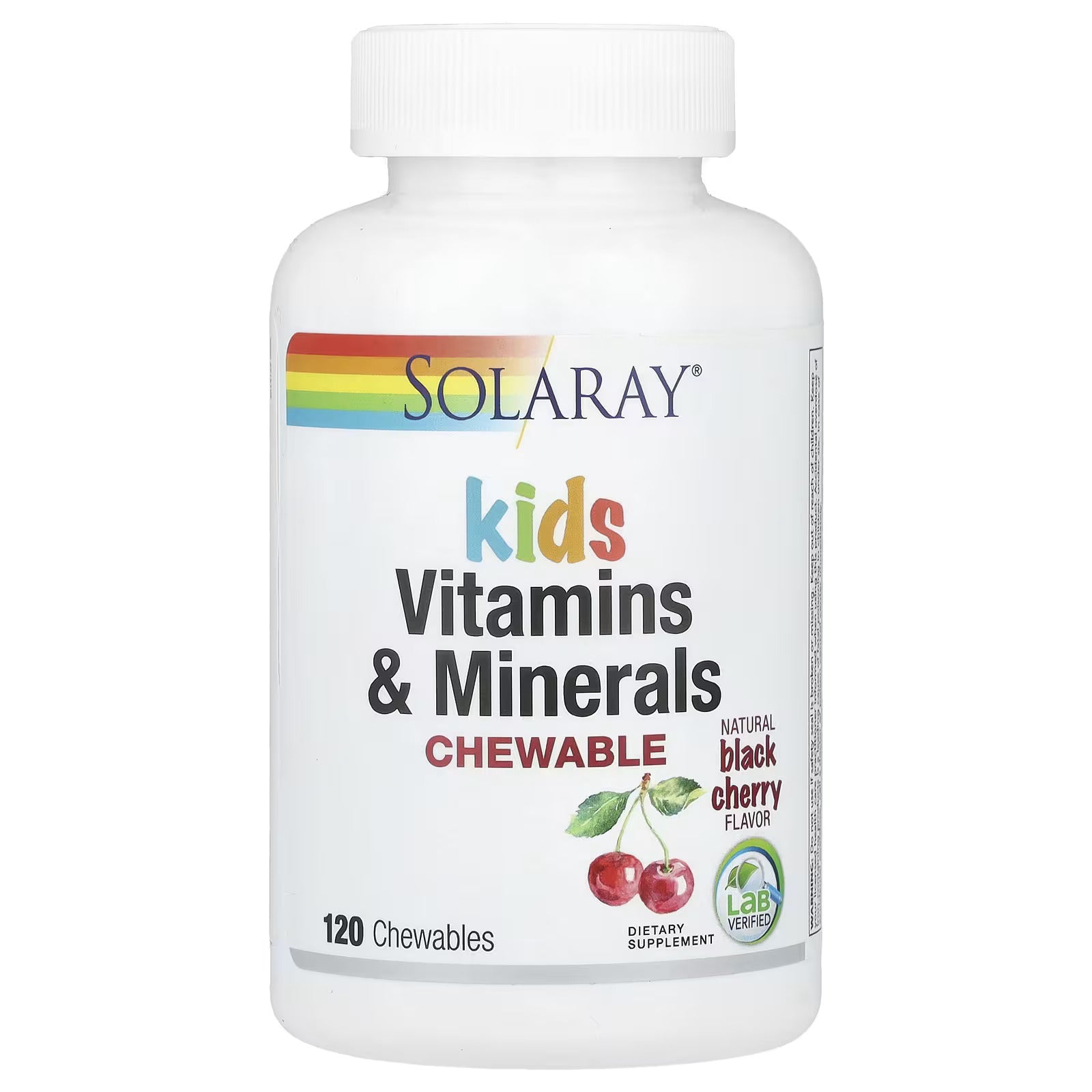Solaray Children's Chewable Vitamins and Minerals Natural Black Cherry 120 Chewable Tablets