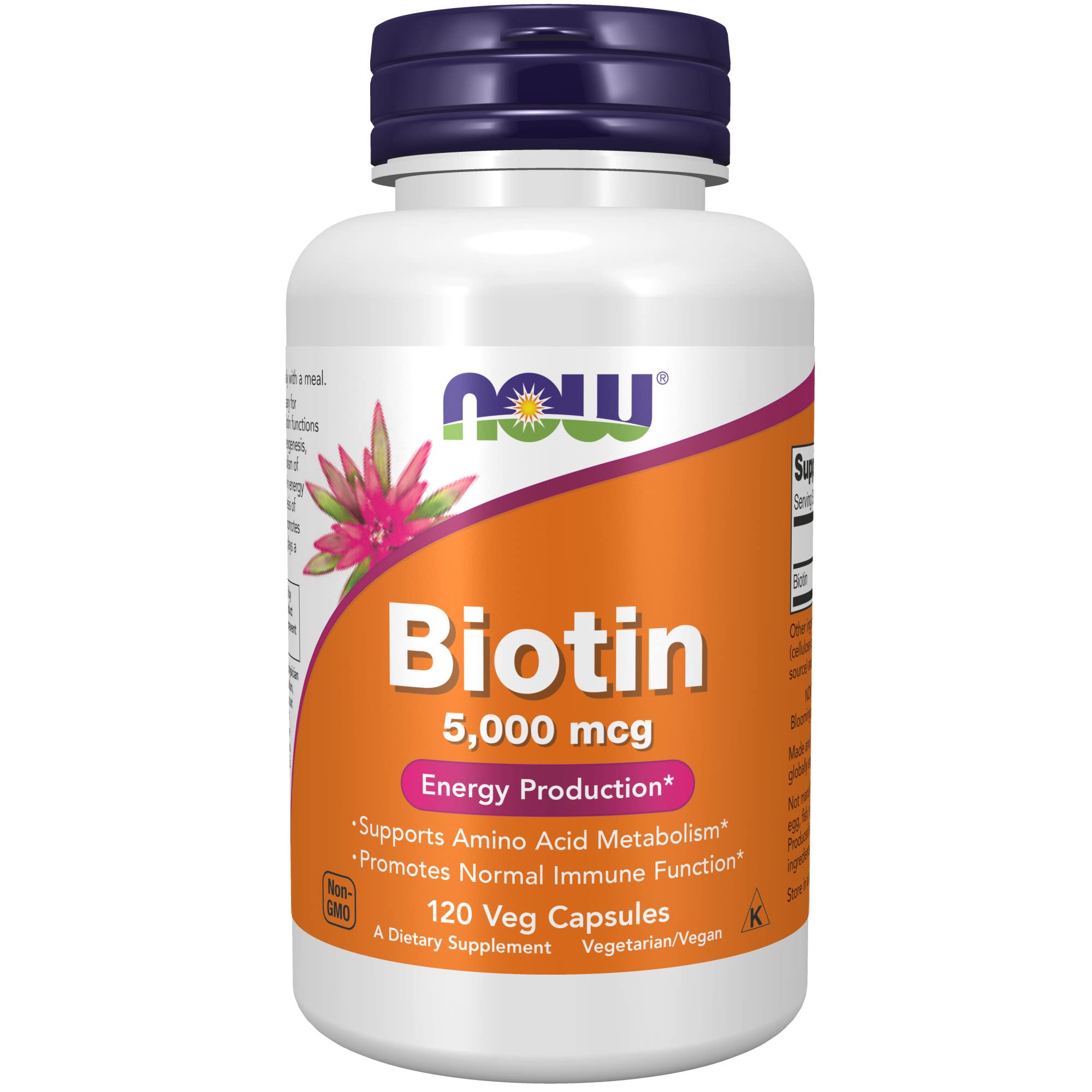 NOW Foods, Biotin, 5,000 mcg, 120 Veg Capsules