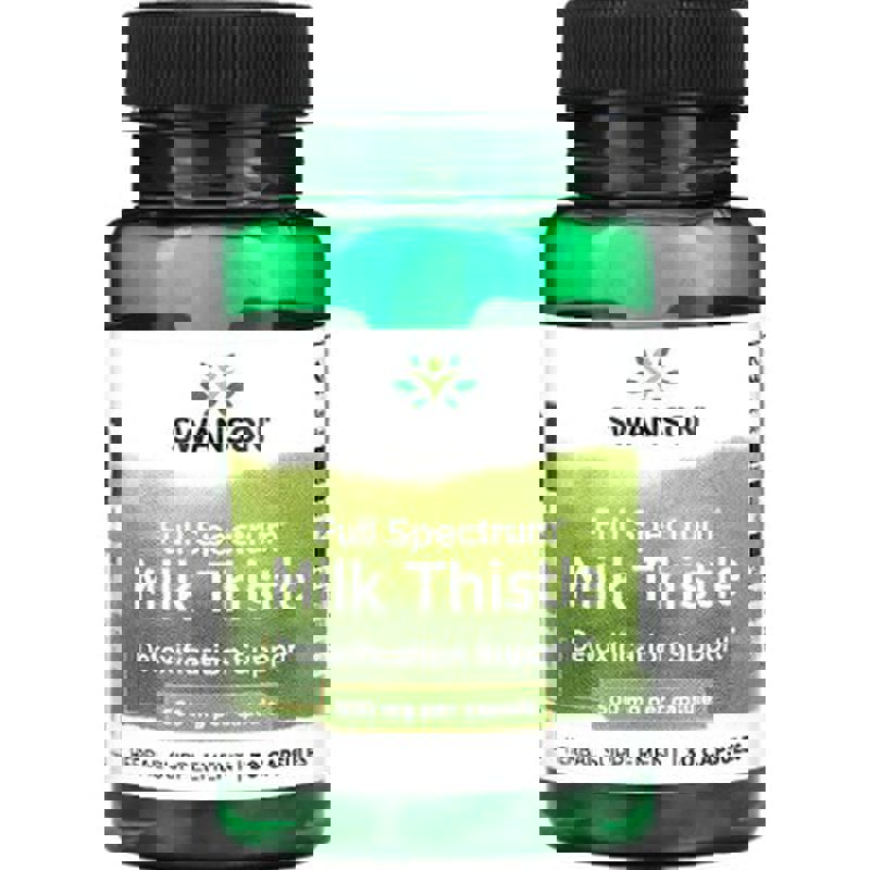 Swanson Full Spectrum Milk Thistle Deve dikeni (Detox) 500 mg, 30 Capsules