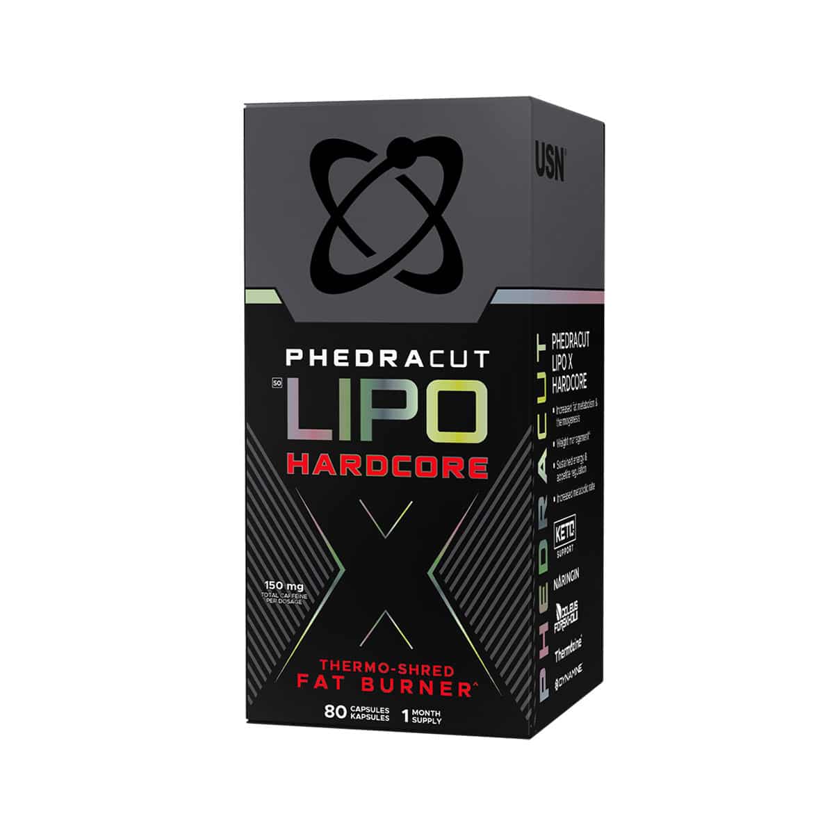 USN PhedraCut Lipo X Thermo shred Hardcore Fat Burner - 80 Caps