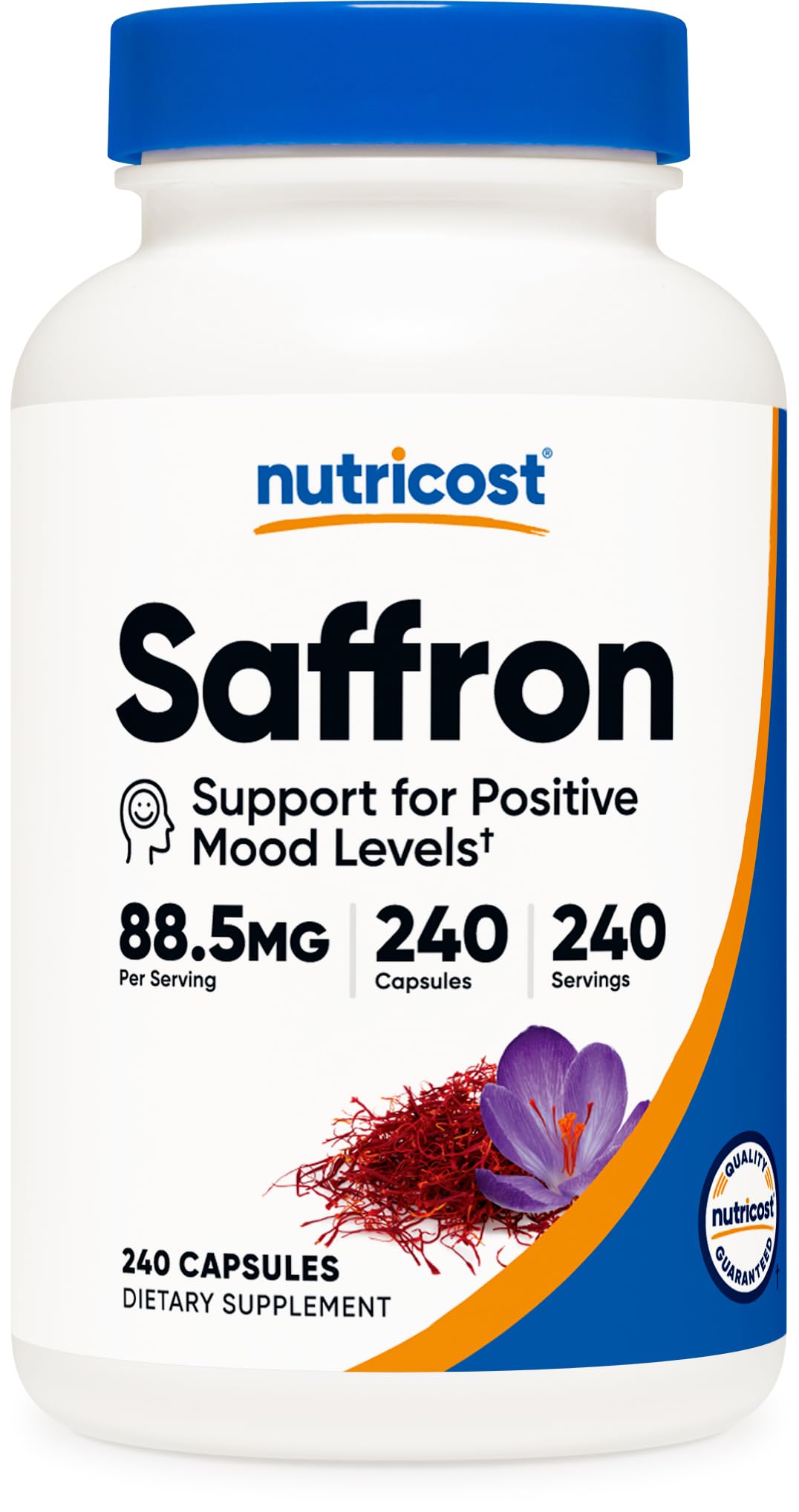 Nutricost Saffron (Safran) antioksidan 88.5 mg 240 capsules (Positive moods)