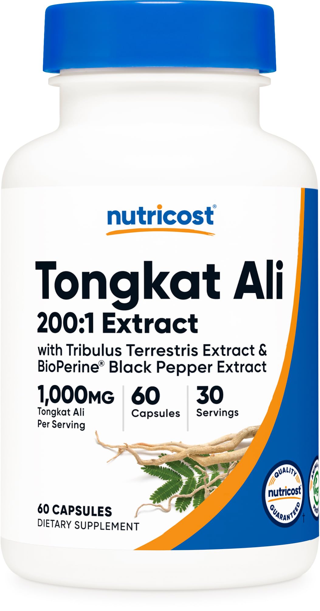 Nutricost Tongkat Ali+ Tribulus 200:1 1000 Mg 60 Kapsül