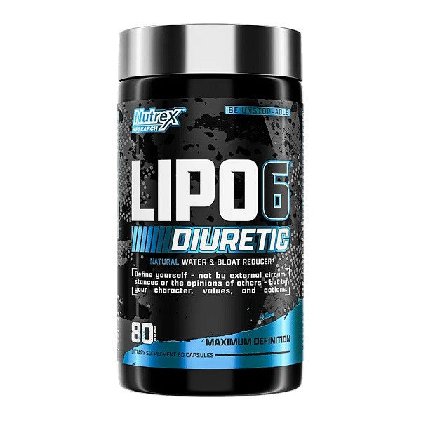 Nutrex Research, LIPO-6 Diuretic Fat Burners Diet Formulas Natural Water & Bloat Reducer 80 Capsules