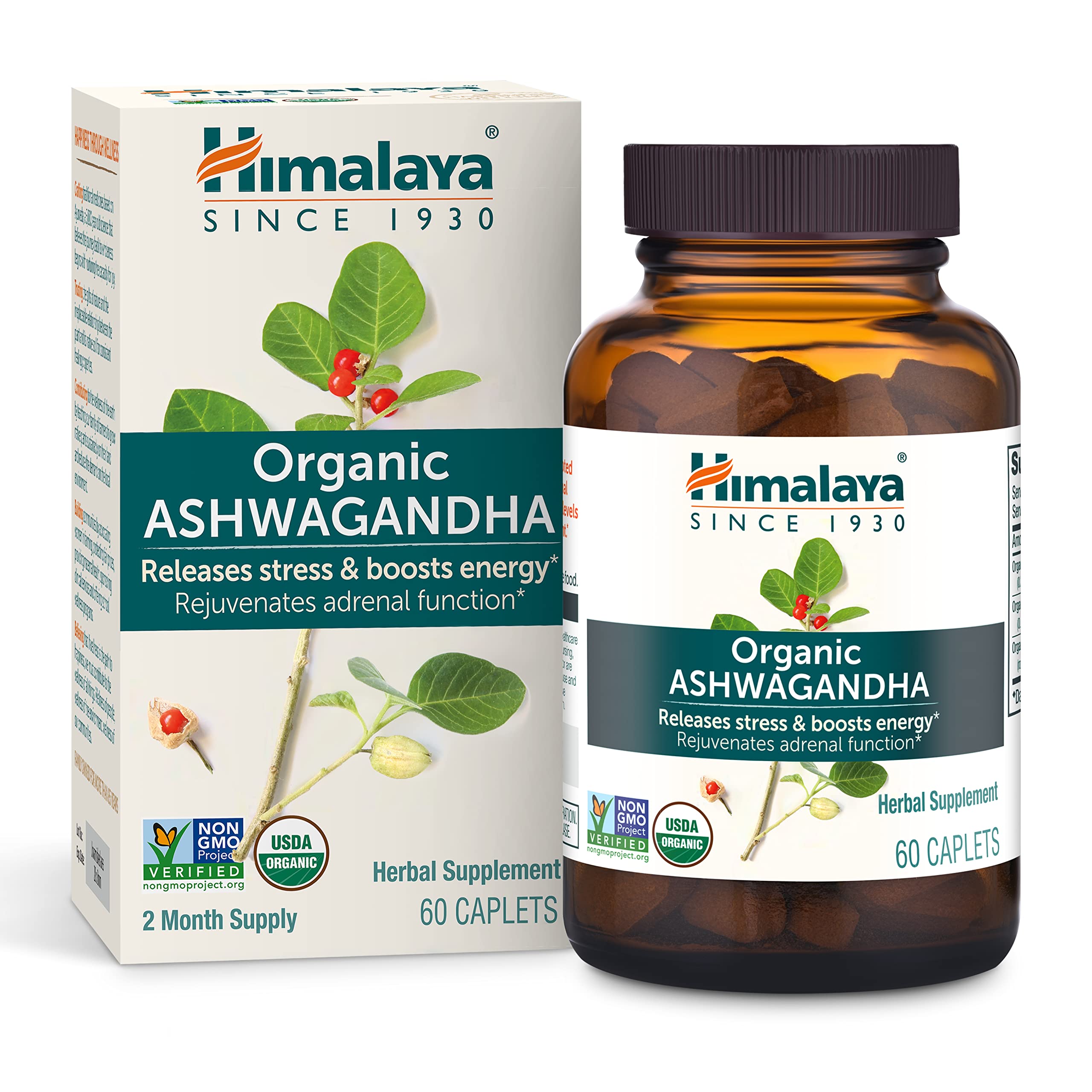 Himalaya Organic Ashwagandha, 670 mg, 60 Caplets