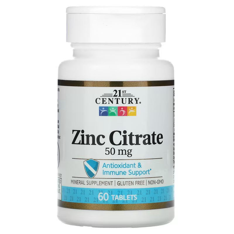 21st Century Zinc Citrate 50 mg 60 Tablets