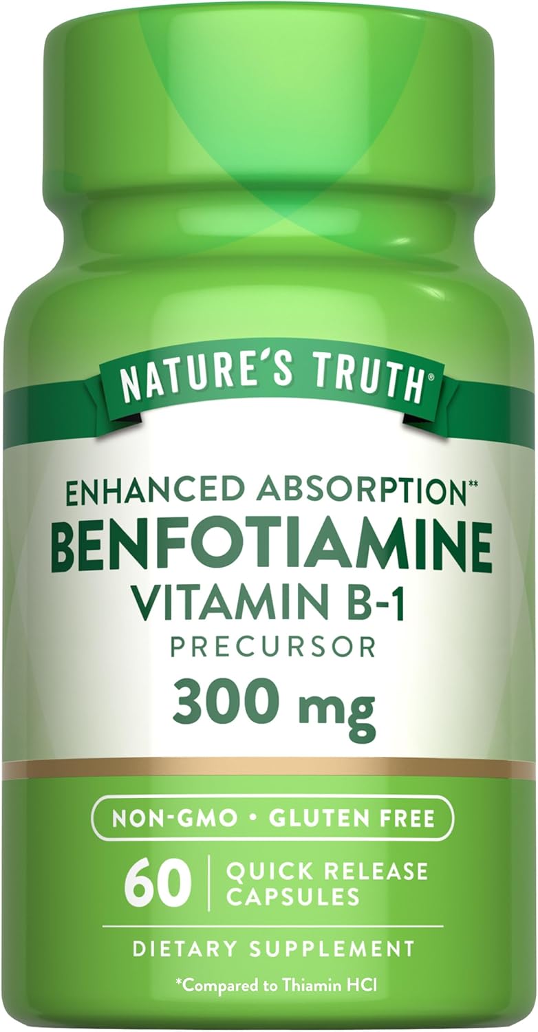 Nature's Truth Benfotiamine 300 mg 60 Kapsul Vitamin B1 Precursor Enhanced Absorption