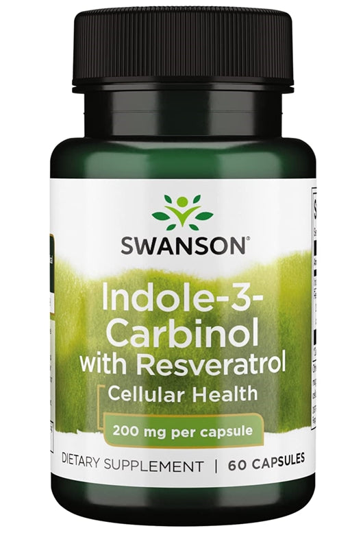 Swanson Indole-3 Carbinol with Resveratrol, 200 mg, 60 Capsules