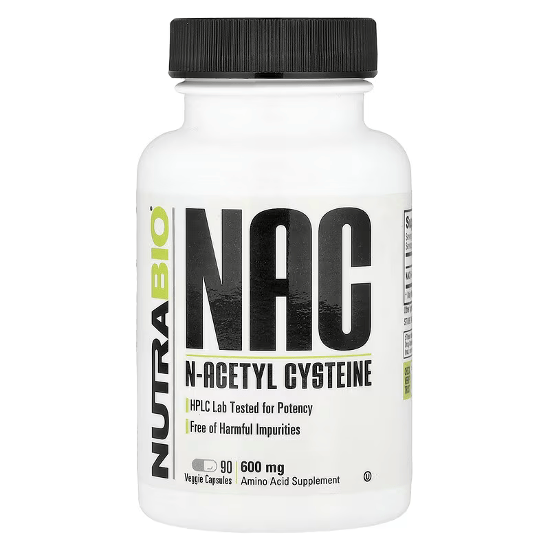 NutraBio, NAC N-Acetyl Cysteine, 600 mg, 90 Veggie Capsules