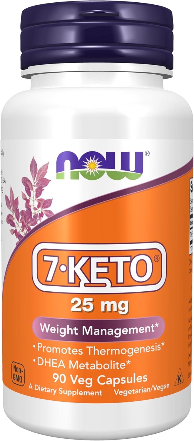 NOW Foods Supplements, 7-Keto (DHEA Acetate-7-one) 25 mg, Weight Management*, 90 Veg Capsules