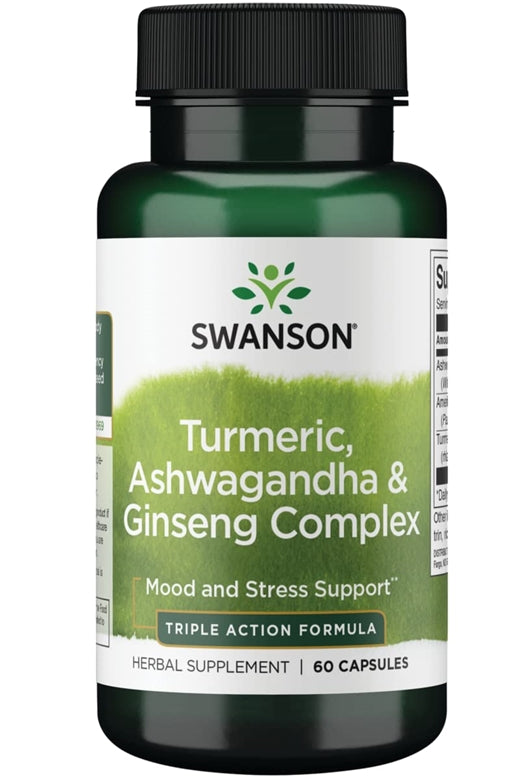 SWANSON Turmeric Ashwagandha American Ginseng Complex 60 Caps