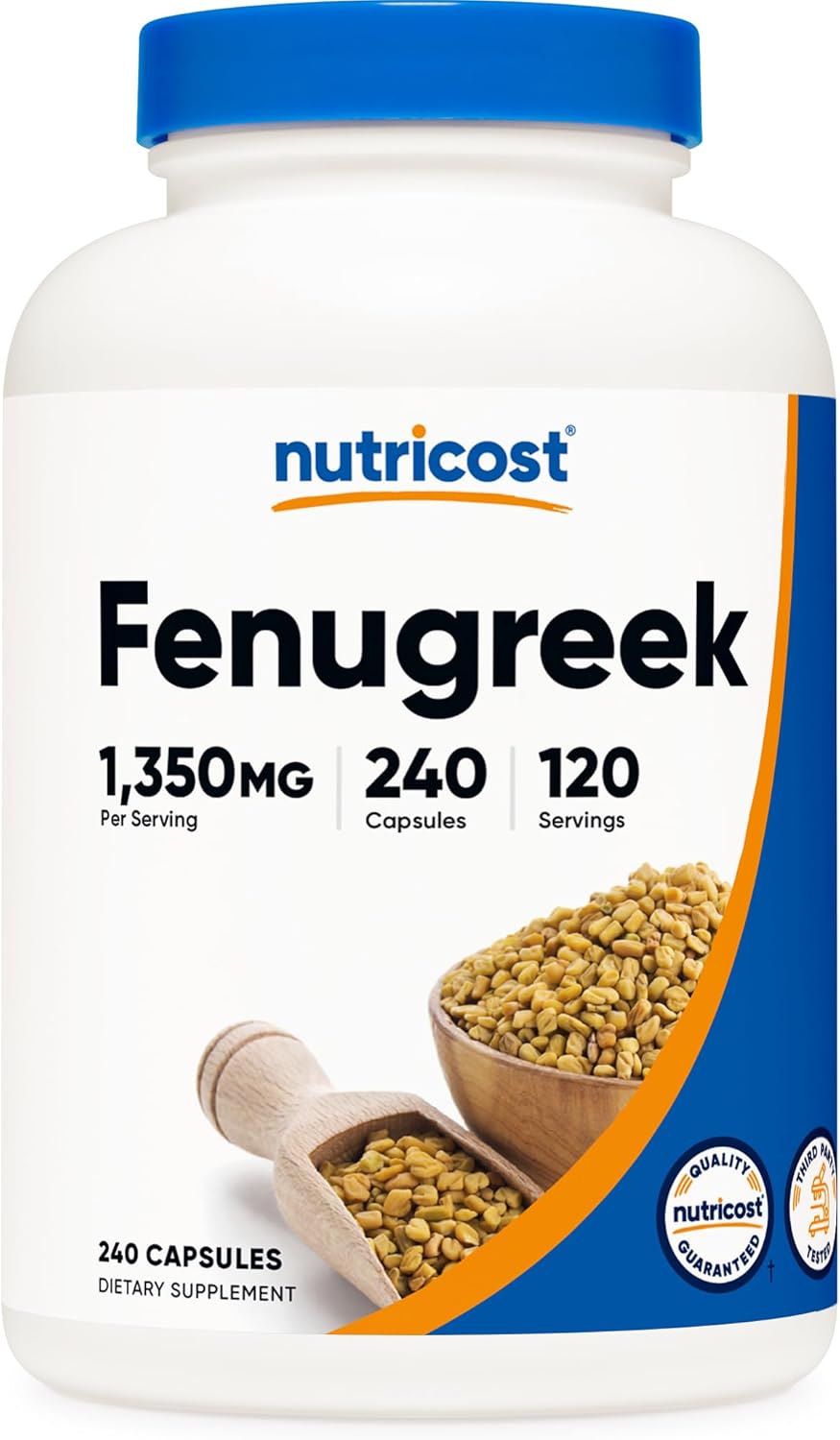 Nutricost Fenugreek Çemen tozu Seed 1350mg 240 Capsules - Gluten Free, Non-GMO
