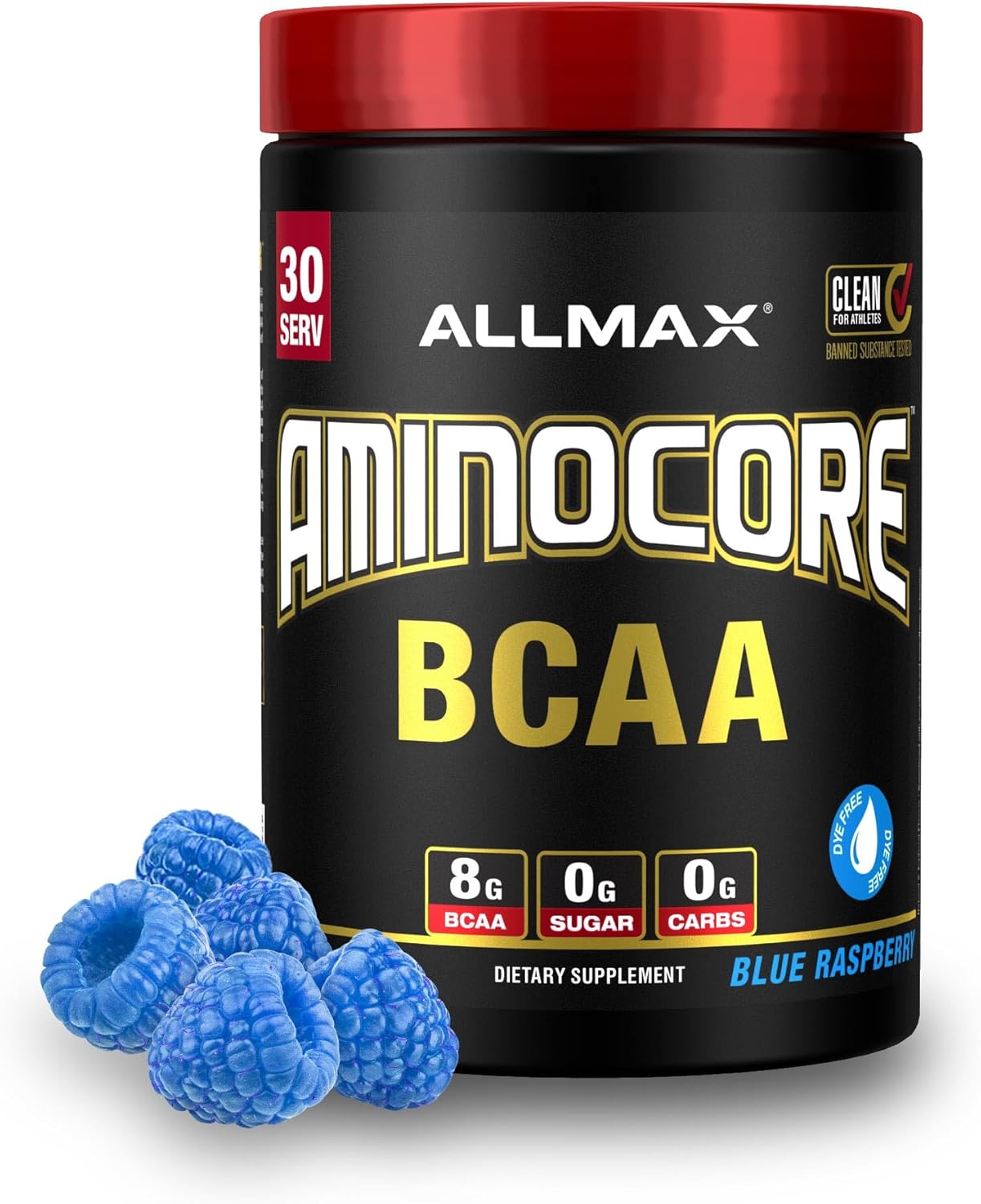 ALLMAX AMINOCORE BCAA Workout Muscle Recovery Amino Acids 30 Servis Blue Raspberry