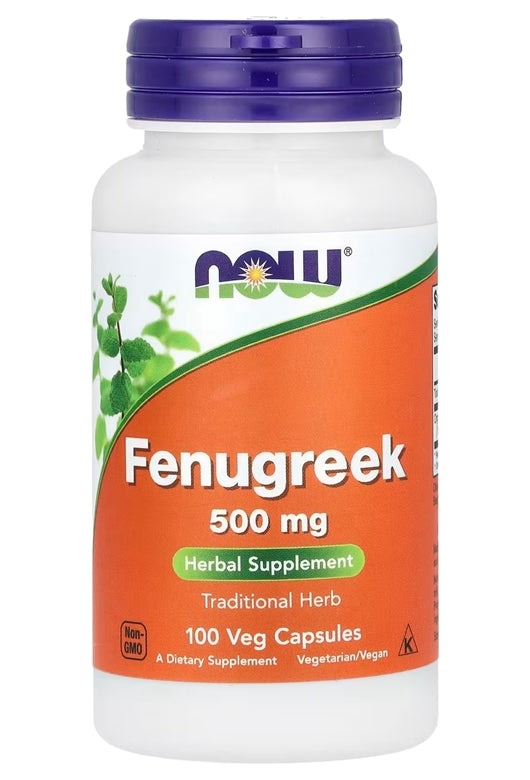 NOW Foods, Organic Fenugreek (Çemen otu ekstrat) 500 mg, 100 Veg Capsules