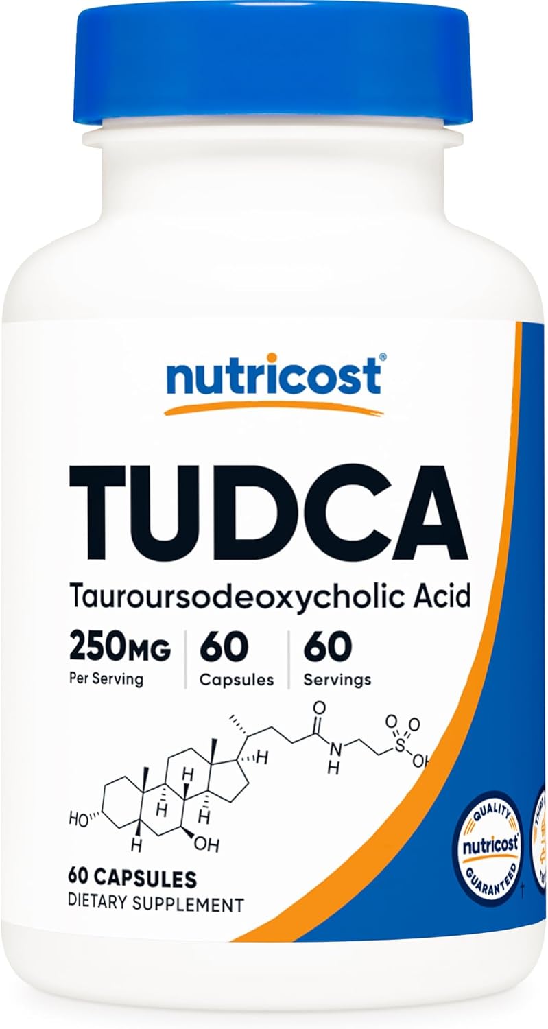 Nutricost Tudca 250mg, 60 Capsules Tauroursodeoxycholic Acid Bile salt - Premium Quality