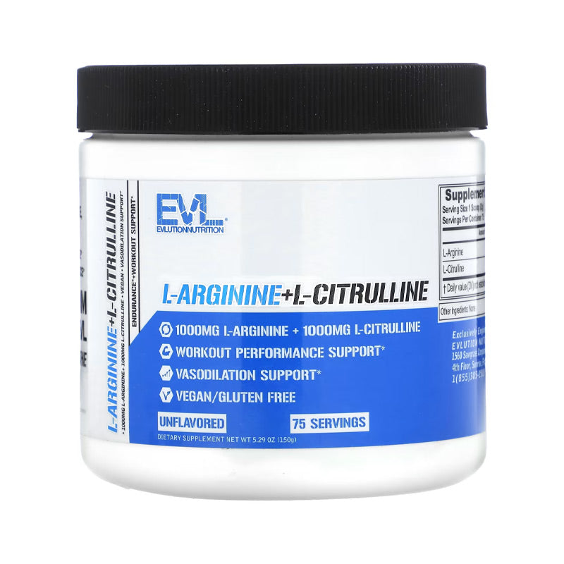 Evlution Nutrition L-Arginine + L-Citrulline - 2000mg Complex 75 Servings