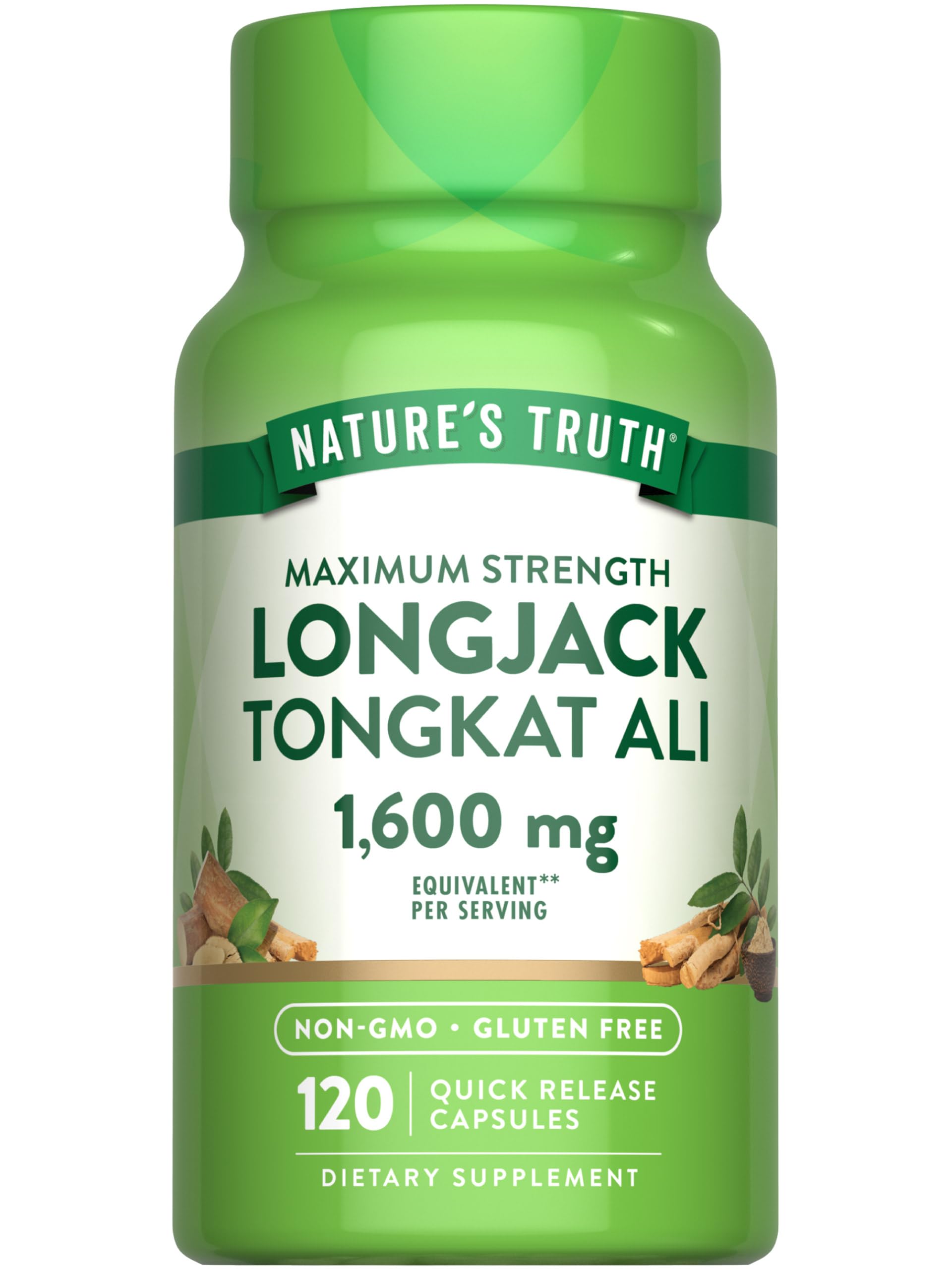 Natures Truth Longjack Tongkat Ali 1600 mg 120 20:1 Extract Quick Release Caps