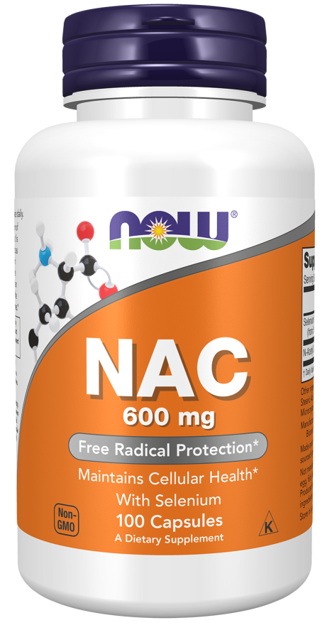 NOW Foods NAC 600 mg 100 Vegetarian Capsules