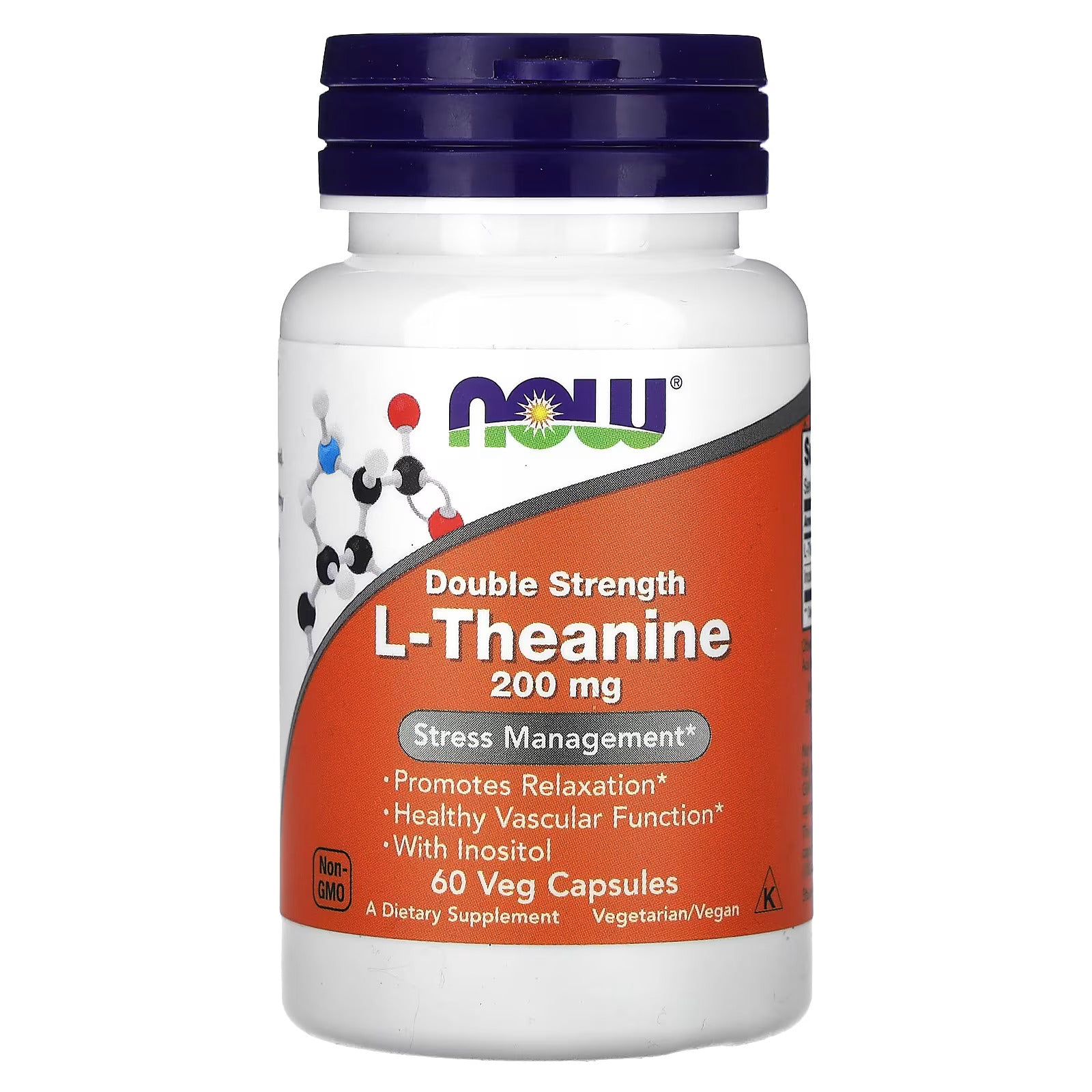 NOW Foods L Theanine Double Strength 200 mg 60 kapsül