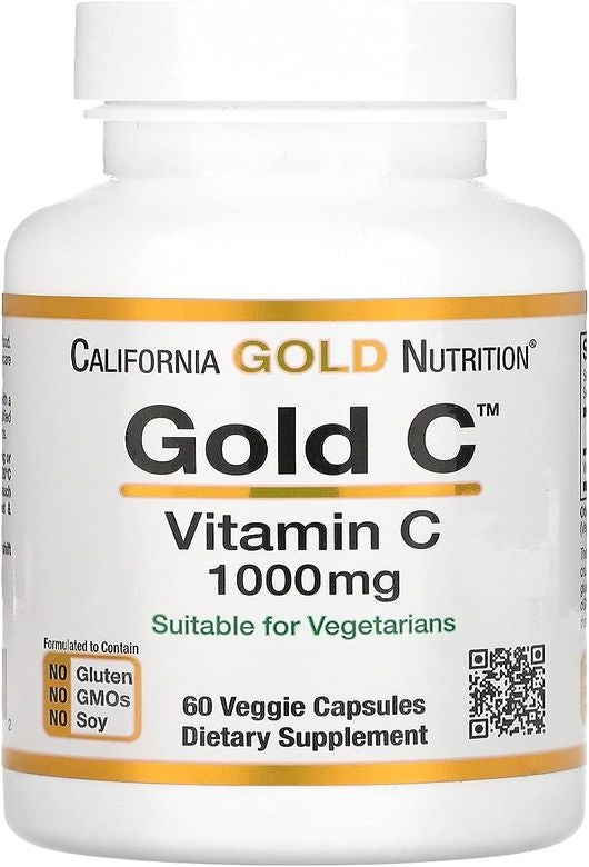 California Gold Nutrition, Gold C, USP Grade Vitamin C, 1,000 mg, 60 V