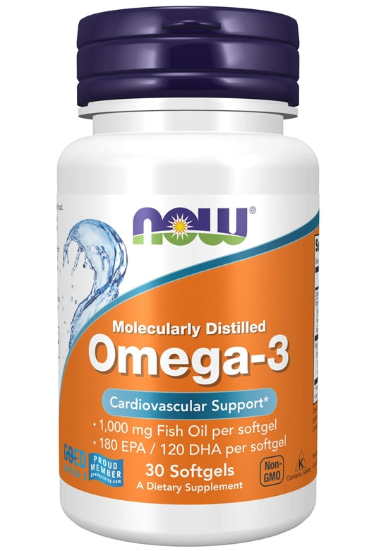 NOW Foods, Omega-3 Fish Oil, 1,000 mg, 30 Softgels