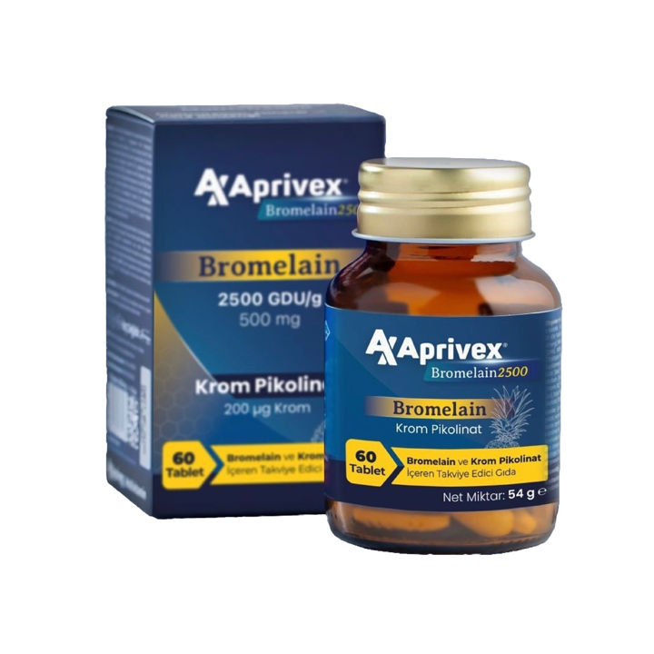 Aprivex Bromelain 2500 Gdu/Gr 500 MG 60 Tablet