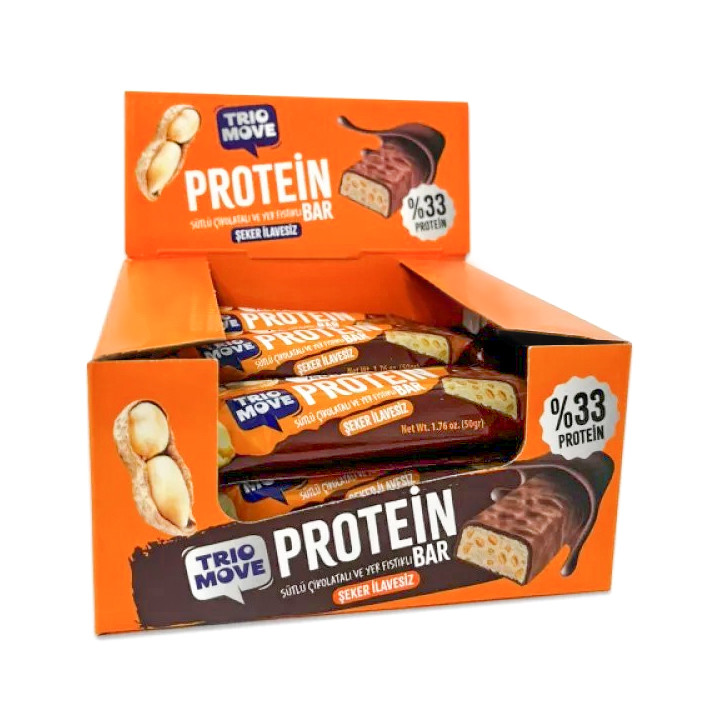 Trio Move Protein Bar 9 Adet X 50 Gr Sütlü Çikolatalı & Yer Fıstıklı