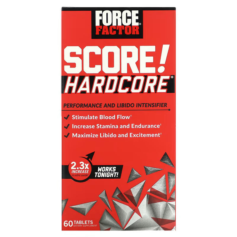 Force Factor SCORE Hardcore Men's Health Libido Citrulline Agmatine Sulfate Black Maca Horny Goat Longjack Tongkat Ali 60 Tablet