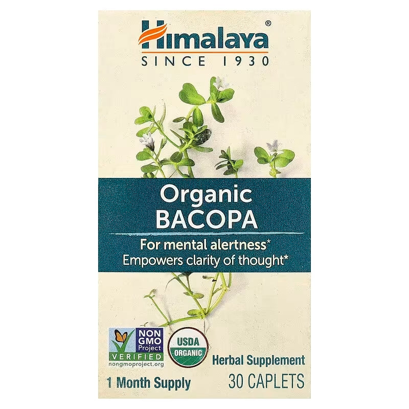 Himalaya Organic Bacopa monnieri Mental Alertness 30 Caplets