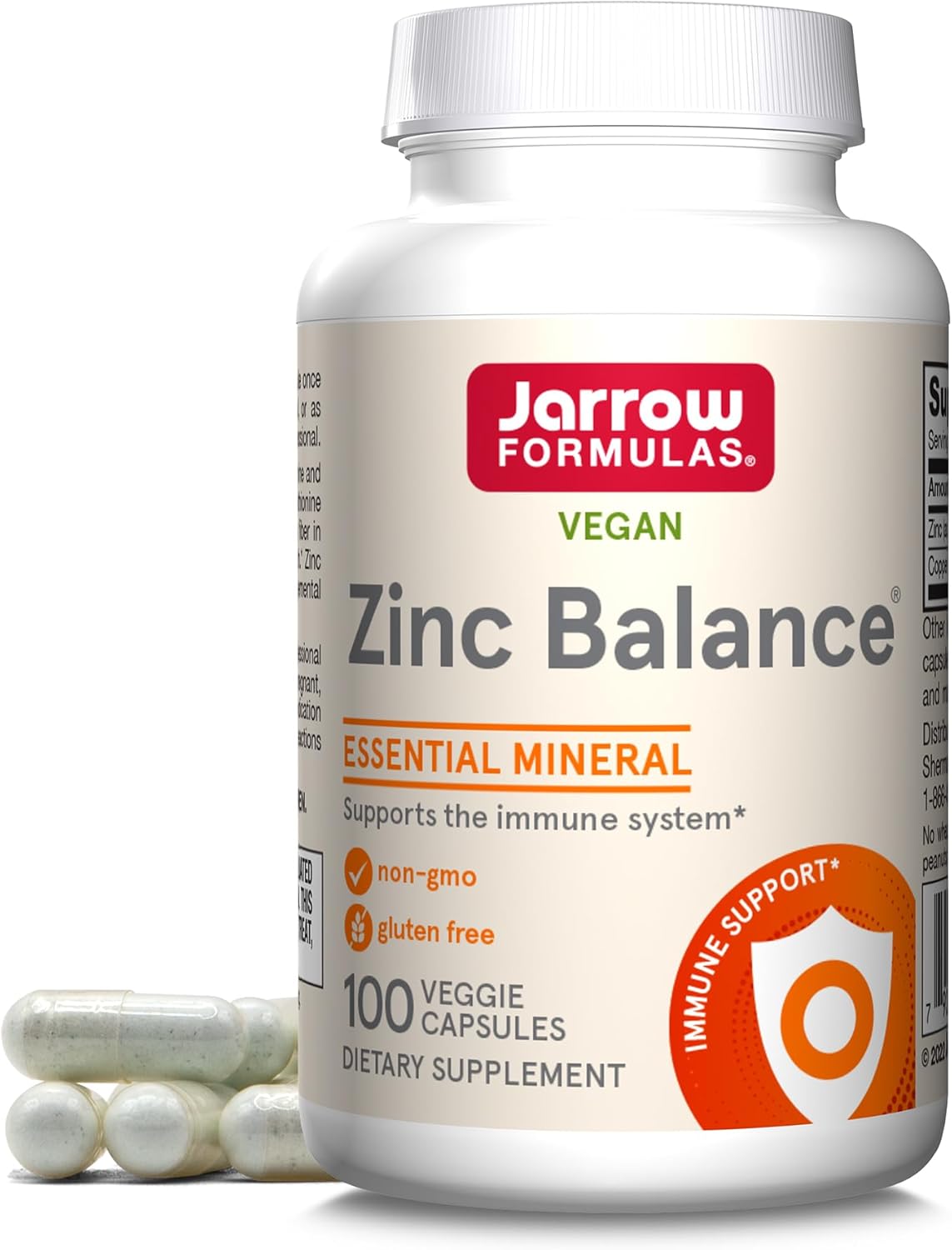 Jarrow Formulas Zinc Balance with Copper - Essential Minerals for Immune 15 mg 100 Veggie Caps