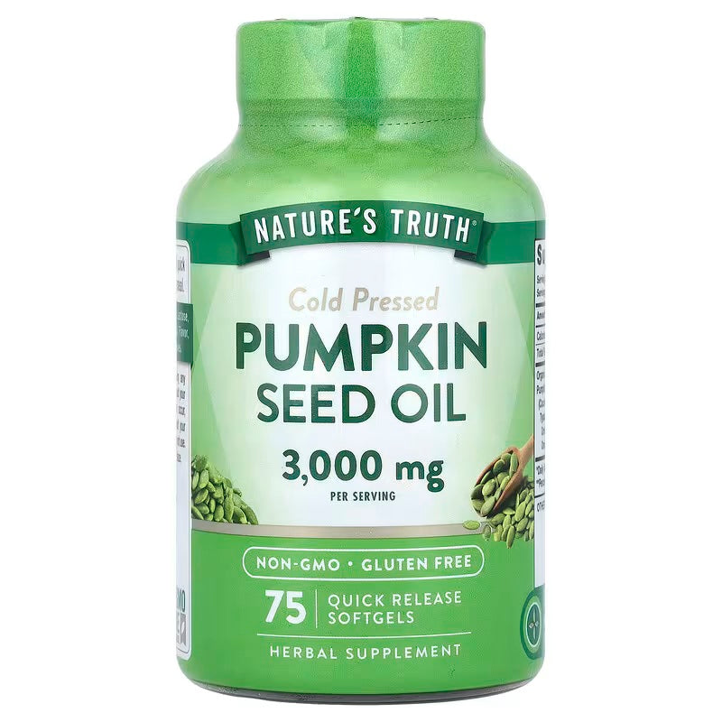 Nature's Truth Pumpkin Seed Oil Greens Superfoods Omega Fish Oil EPA DHA Cold Pressed 75 Quick Release Softgels