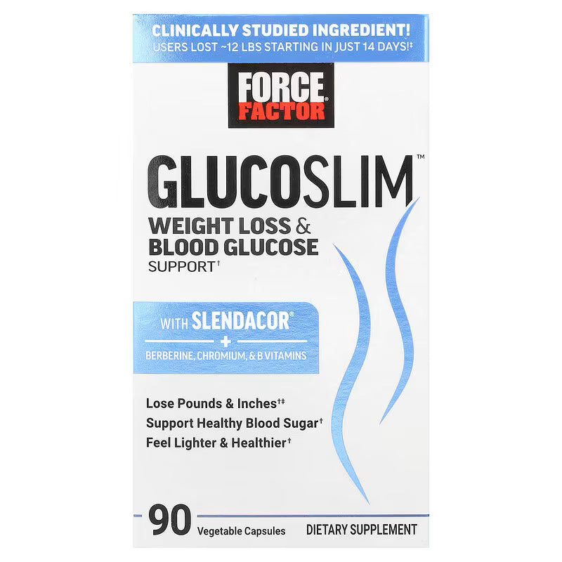 Force Factor Glucoslim Berberine Hcl Weight Loss Blood Glucose Support 90 Vegetable Capsules