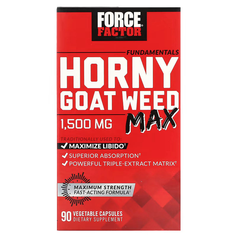 Force Factor Fundamentals Horny Goat Weed Max Maximize Libido 90 Vegetable Capsules