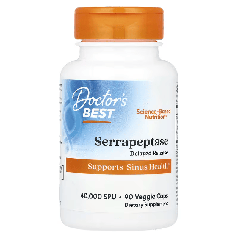 Doctor's Best Serrapeptase 40,000 SPU Gut Health Sinus Health 90 Veggie Caps