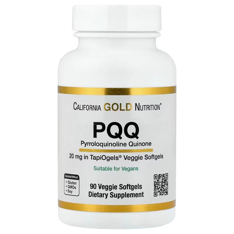 California Gold Nutrition PQQ Pyrroloquinoline Quinone Brain Cognitive Antioxidants 20 mg 90 Veggie Softgels