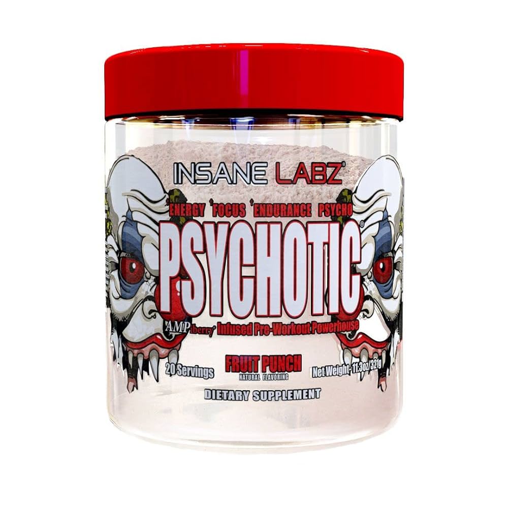 Insane Labz Psychotic Clear Fully Disclosed Clinically Dosed PreWorkout Powder Extreme Lasting Energy Focus