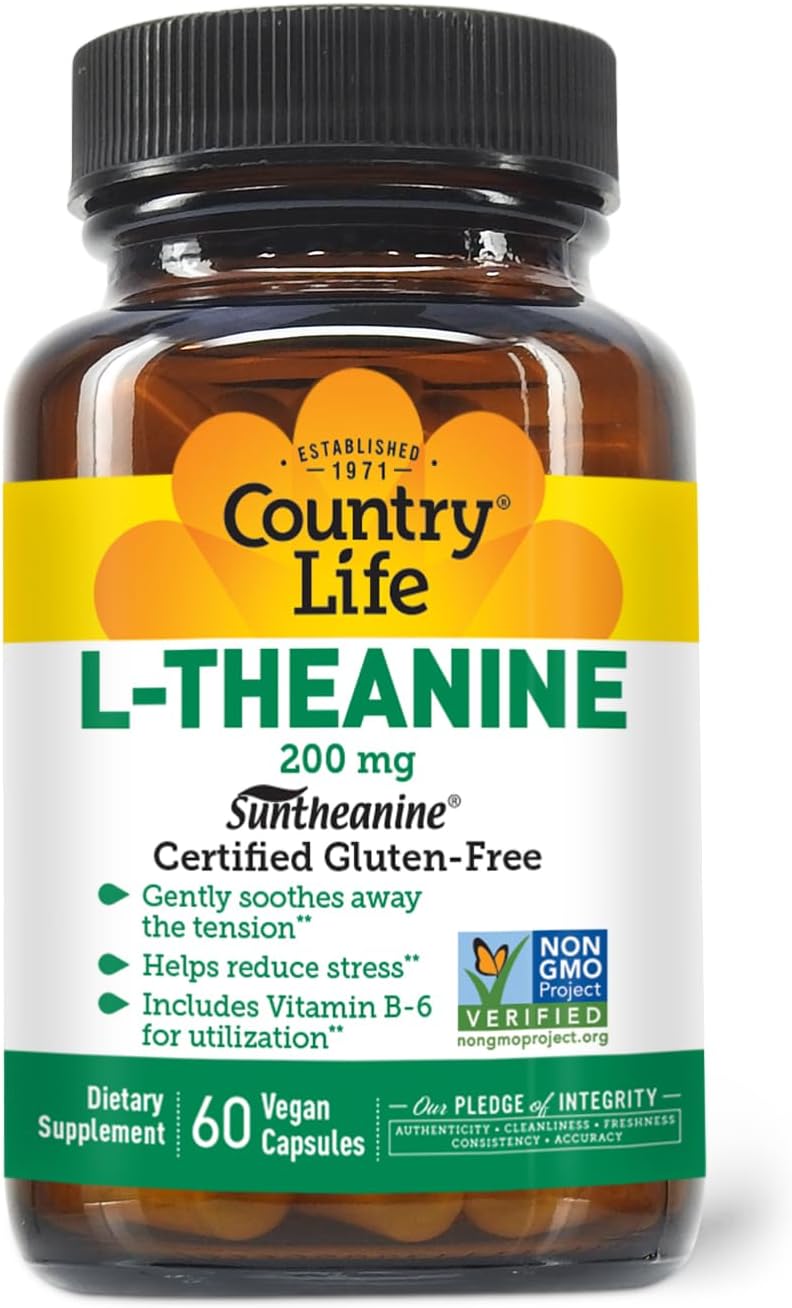 Country Life Suntheanine L-Theanine Stress Relief Inositol Focus & Better Sleep Brain & Cognitive